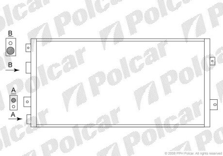 Радиатор кондиционера (Конденсатор) без осушителя Polcar 2430K8C1