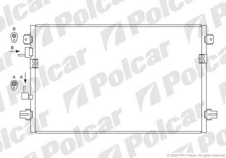 Радиатор кондиционера (Конденсатор) без осушителя Polcar 2460K8C1