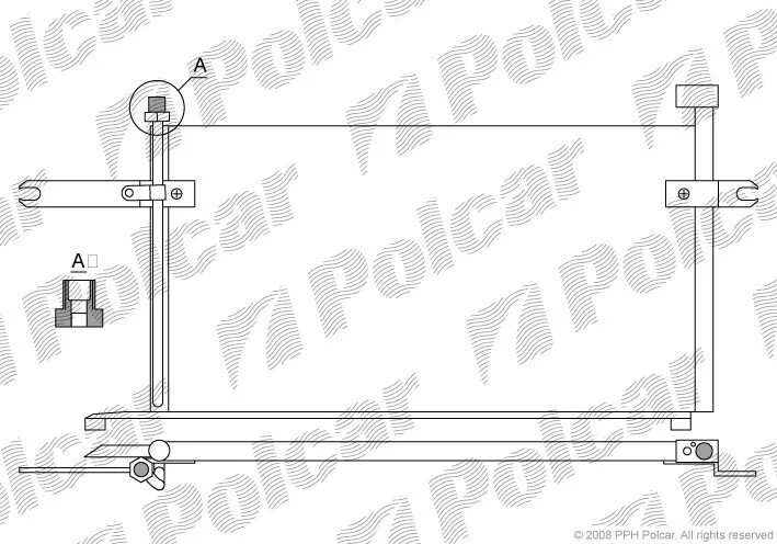 Радіатор кондиціонера (Конденсатор) без осушувача Polcar 2705K8C2S (фото 1)
