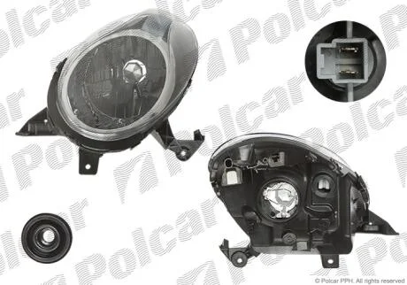 Фара основная левая H4 Polcar 2707098E