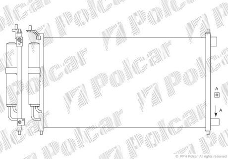 Радиатор кондиционера (Конденсатор) с осушителем Polcar 2707K81K