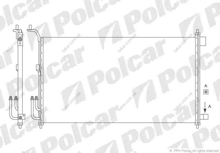 Радіатор кондиціонера (Конденсатор) з осушувачем Polcar 2707K8C1S (фото 1)
