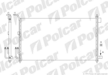 Радиатор кондиционера (Конденсатор) с осушителем Polcar 2707K8C1S