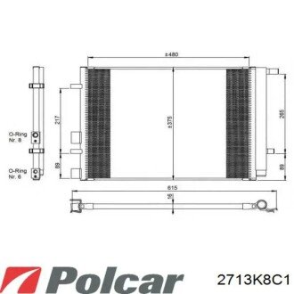 Радиатор кондиционера (Конденсатор) с осушителем Polcar 2713K8C1