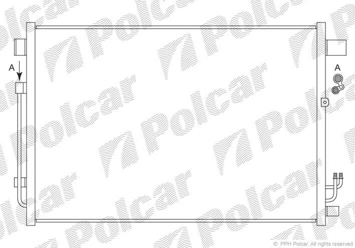 Радіатор кондиціонера (Конденсатор) без осушувача Polcar 2749K81K (фото 1)