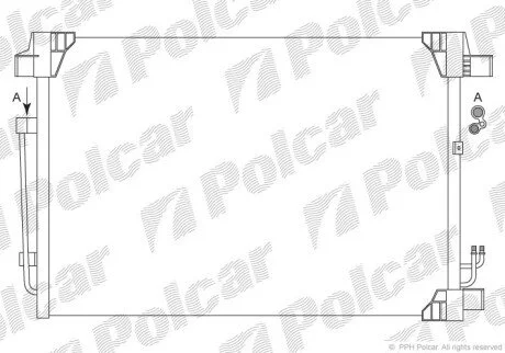 Радіатор кондиціонера (Конденсатор) без осушувача Polcar 2749K8C1