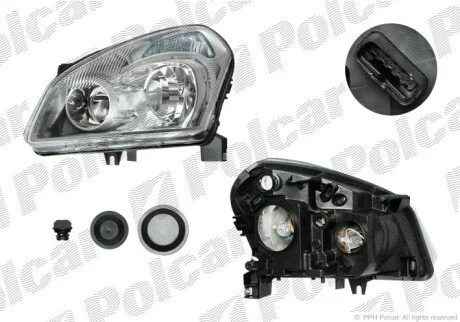 Фара основная левая H7, PY21W, W5W Polcar 275909-H