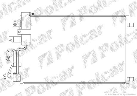 Радиатор кондиционера (Конденсатор) с осушителем Polcar 2759K83K