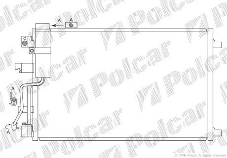 Радиатор кондиционера (Конденсатор) с осушителем Polcar 2759K8C3S