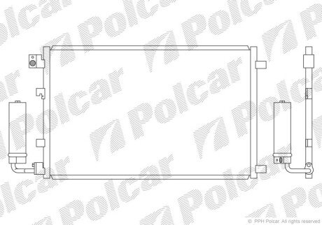 Радиатор кондиционера (Конденсатор) с осушителем Polcar 2759K8C4S