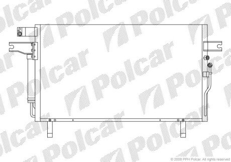 Радіатор кондиціонера (Конденсатор) з осушувачем Polcar 2781K8C3