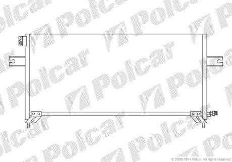 Радіатор кондиціонера (Конденсатор) без осушувача Polcar 2796K8C1