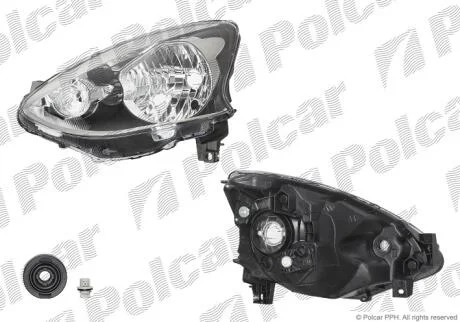 Фара основная левая H4, W5W, WY21W Polcar 27B1090E