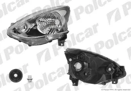Фара основная правая H4, W5W, WY21W Polcar 27B110-E