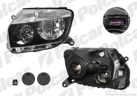 Фара основная правая H1, H7, PY21W, W5W Polcar 2820102E