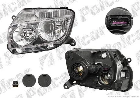 Фара основная правая H1, H7, PY21W, W5W Polcar 282010-E