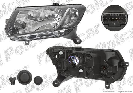 Фара основная правая H4, PY21W, W21/5W Polcar 28B2100E