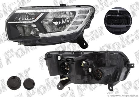 Фара основная правая H7, LED, PY21W Polcar 28B2103VUA