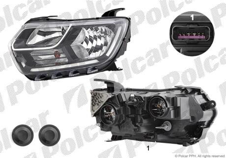Фара основная правая H1, H7, LED, PY21W Polcar 28X110-E