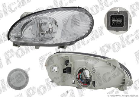 Фара основная правая H4 Polcar 2912107E