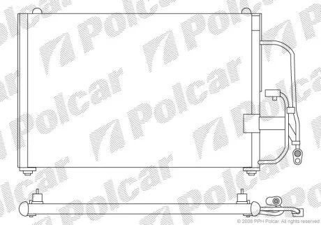 Радіатор кондиціонера (Конденсатор) без осушувача Polcar 2912K8C1