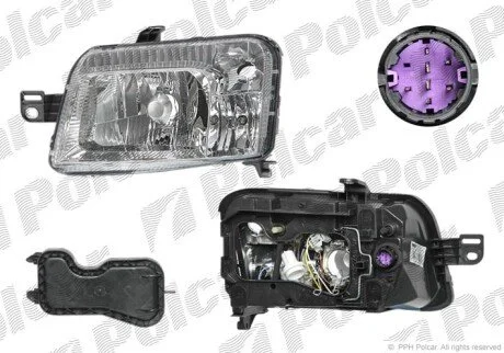 Фара основна ліва H4, PY21W, W5W Polcar 3003091E