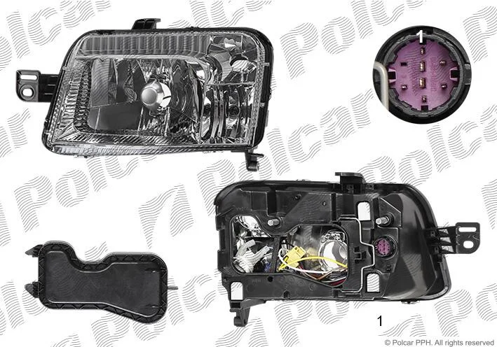 Фара основная левая H4, PY21W, W5W Polcar 3003094E (фото 1)