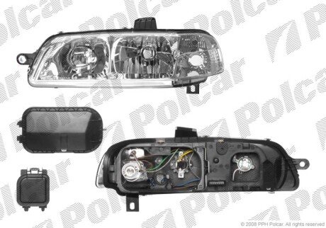 Фара основная левая H1, H7, PY21W, W5W Polcar 300609-E