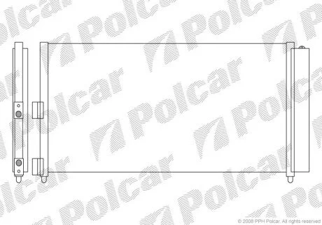Радіатор кондиціонера (Конденсатор) з осушувачем Polcar 3022K8C5