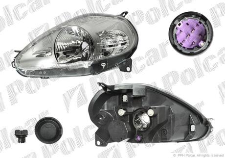 Фара основная левая H4, PY21W, W5W Polcar 3024093VUA