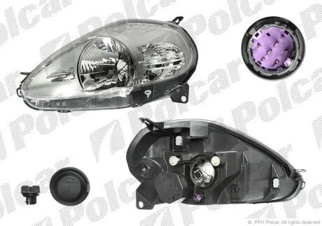 Фара основна права H4, PY21W, W5W Polcar 3024103V