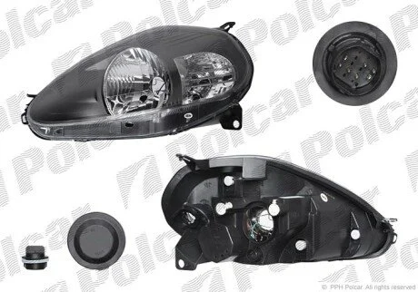 Фара основна права H4, PY21W, W5W Polcar 3024104E