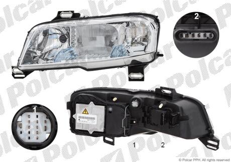 Фара основная левая D2S, H7 Polcar 3030092UUA