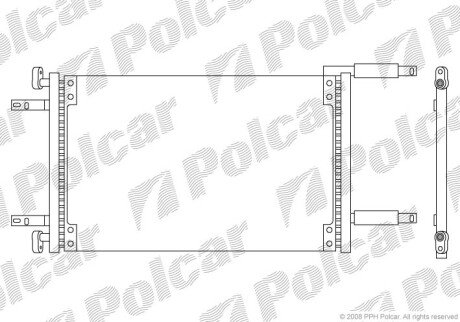 Радіатор кондиціонера (Конденсатор) без осушувача Polcar 3040K82X