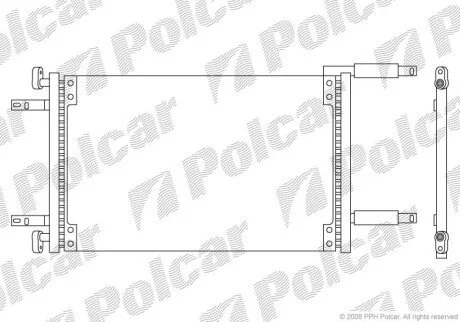 Радіатор кондиціонера (Конденсатор) без осушувача Polcar 3040K82X