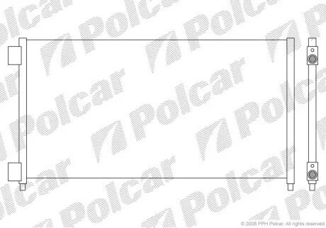 Радіатор кондиціонера (Конденсатор) без осушувача Polcar 3040K8C3