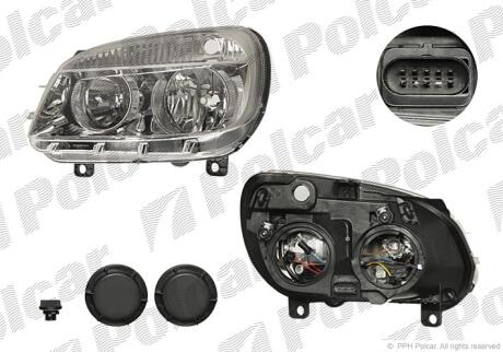 Фара основна ліва H1, H7 Polcar 3041090E