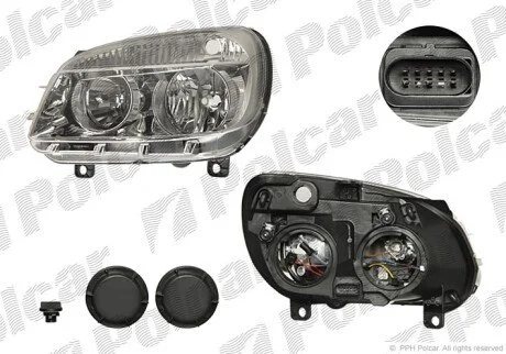 Фара основна права H1, H7 Polcar 304110-E