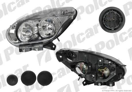Фара основная левая H1, H7, PY21W, W21W, W5W Polcar 304209-XUA