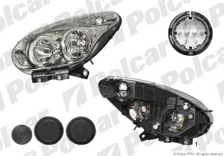 Фара основная правая H1, H7, PY21W, W21W, W5W Polcar 3042101EUA