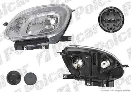 Фара основна ліва H4, PY21W Polcar 30A1090E