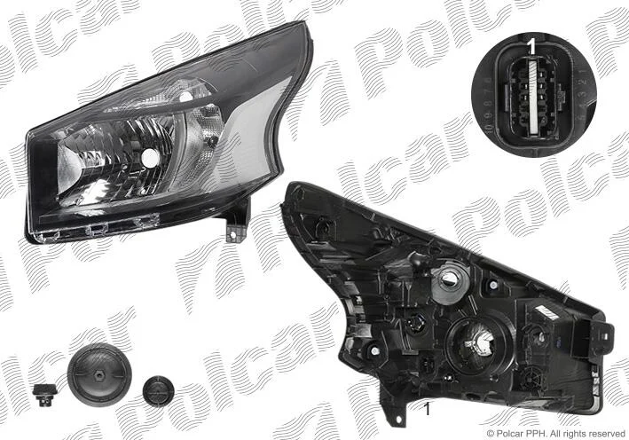 Фара основна права H4, PY21W, W5W Polcar 30U2100E (фото 1)