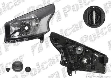 Фара основна права H4, PY21W, W5W Polcar 30U2100E