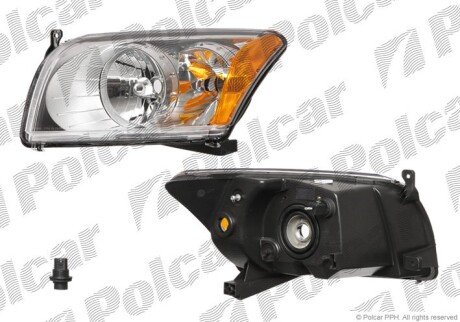 Фара основная правая H13, PY27/7W Polcar 313010-1