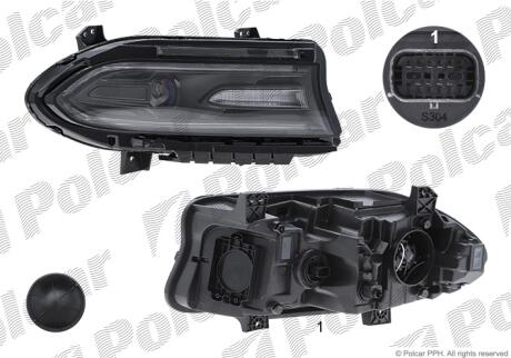 Фара основная правая HiR2, LED Polcar 31D2104