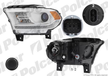 Фара основная правая HB3, LED, PY27/7W Polcar 31K1102