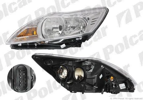 Фара основная левая H1, H7, PY21W, W5W Polcar 320509-T