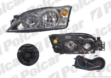 Фара основна ліва H1, H7, PY21W, W5W Polcar 3218091E