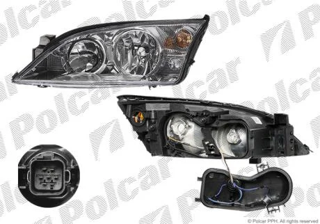 Фара основна ліва H1, H7, PY21W, W5W Polcar 3218097E