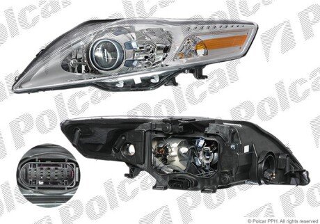 Фара основная правая H1, H7, PY21W, W5W Polcar 3219101T
